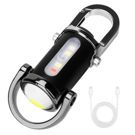 Zypilatsry 1200LM Super Bright Mini Led Flashlights USB Rechargeable Small Waterproof Keychain Flashlight Rescue, Camping-Black