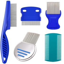 ZRGR Lice Comb, Set of 5 (Suitable for All Hair Types and Lengths), 0.004 - 0.02 inches (0.1 - 0.5 mm), Extra Fine Comb for Children and Adults, Exterminates Head Lice and Eggs, Lice Removal, Knitting