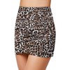 GRAPENT Women's Leopard Print Ruched High Waist Tulip Hem Shirring
