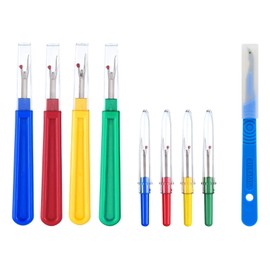Ultima 9 Piece Colorful Seam Ripper Assortment - 8 Stitch Rippers (4 Large & 4 Small) & One 5.5" Razor Sharp Surgical Steel Seam Slicer - Perfect for Removing Unwanted Hems and Seams
