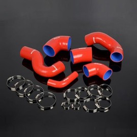 SILICONE TURBO HOSE PIPING KIT Compatible with RED FIAT COUPE 2.0 20V GT TURBO