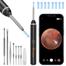 VITCOCO WiFi Ear Endoscope with LED Lights Ear Wax Removal Kit with 8 Ear Spoons