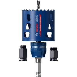 Bosch Professional 1x Expert Tough Material Hole Saw Starter Set (for Wood with Metal, 51 mm Diameter, Hammer Drill Accessories)