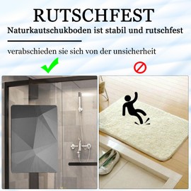 oeeo Non-Slip Bath Mat, 40 x 60 cm, Bathroom Rug, Absorbent Bath Mat, Stone, Quick-Drying Bath Mat, Diatomite Stone Bath Mat, Washable Rug, Bathroom Bath Mat, Grey