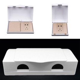 1x Socket Cover Box, Childproof Double-Position Switch Protector Cover 86 Type Electrical Outlet Plug Cover for Home Kitchen Safety (White)
