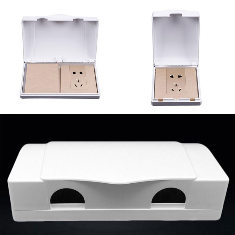 1x Socket Cover Box, Childproof Double-Position Switch Protector Cover 86