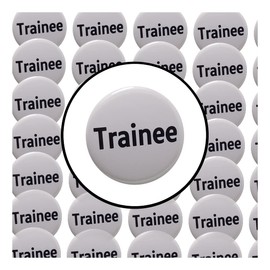 Trainee Badge/Pinback Button (2.25") - black font - BULK pack of 100 pins