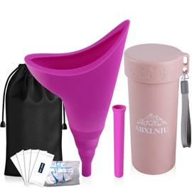 ABXLNIU Orinal femenino, dispositivo de orinación femenina reutilizable con tubo, taza de orina para mujer, embudo discreto para mujeres de pie, orina en el coche