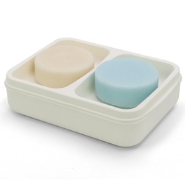 Dual Compartment Soap Dish, Double Bar Soap Holder, Solid Shampoo Bar Holder with Drainage Layer, Soap Tray for Bathroom, Shower, Bathtub (1pc, White)