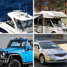 RED WOLF Rubber Duck Antenna Highly Flexible Marine Radio Antenna FM AM Stable for ATV UTV Boat Yacht Tractor Truck VHF 16 Inch White