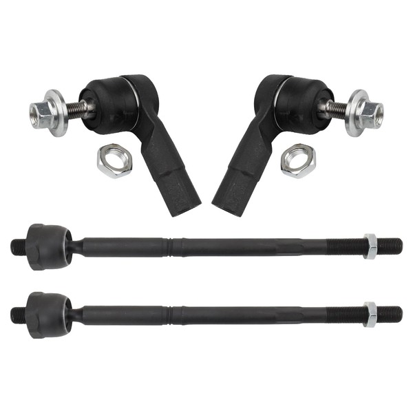 TRQ Front Inner and Outer Tie Rod Set Compatible with