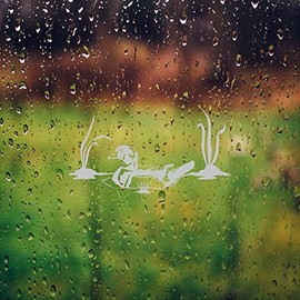 StickerChef Duck in Water Vinyl Etched Decals Front Door Window Safety Film Vinyl Sticker (16" W x 10" T)