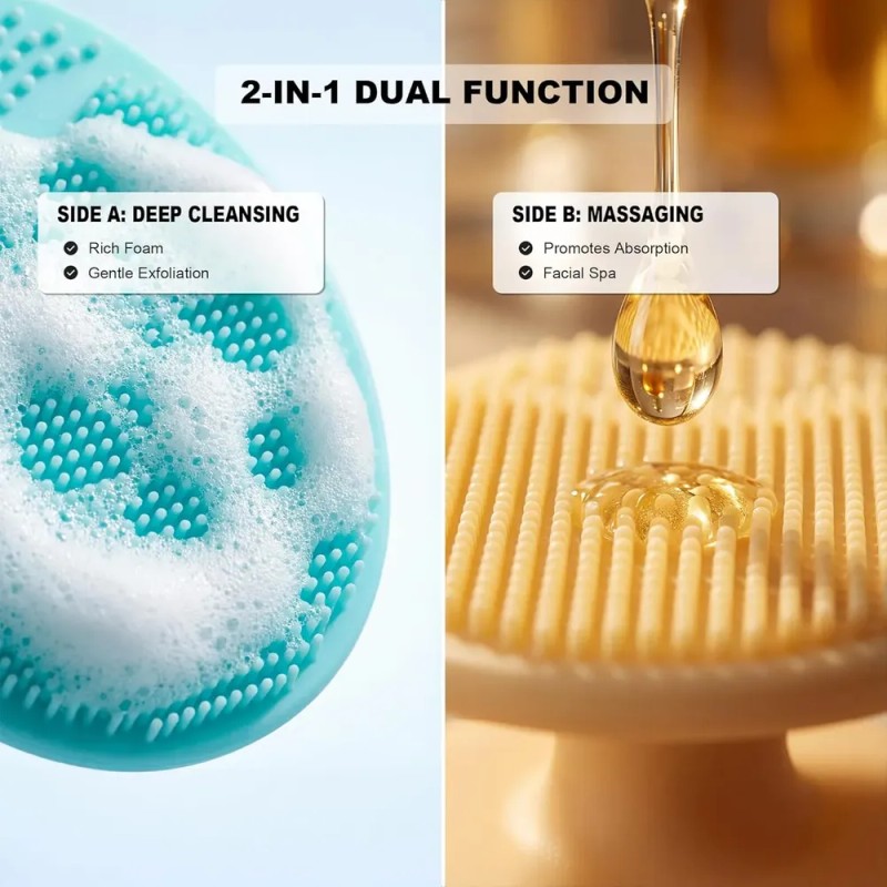 Set 4 Cepillo Facial De Silicón Exfoliante Limpiador