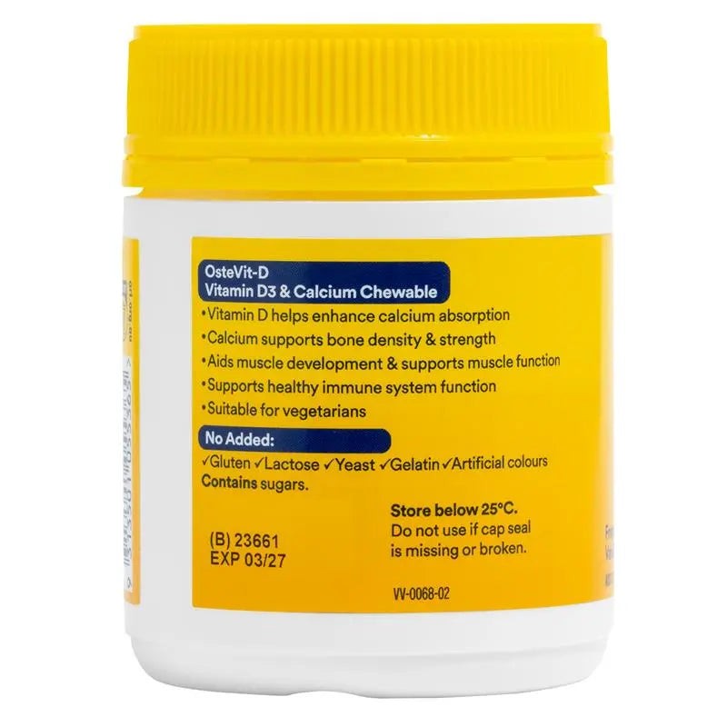 OSTEVIT-D Ostevit D Vitamin D3 & Calcium 60 Chewable Tablets