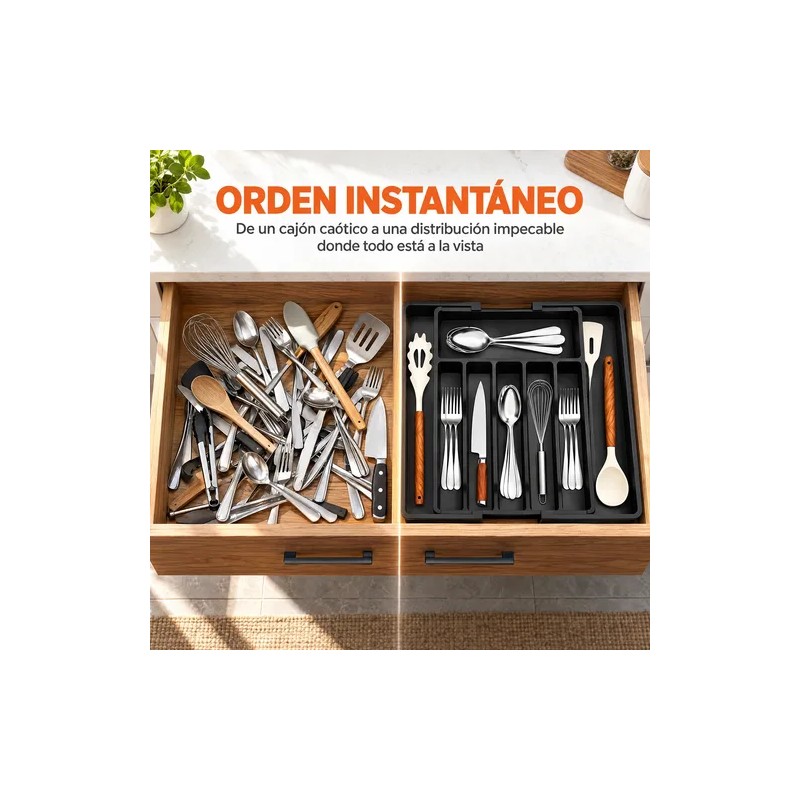 Bandeja Extensible Para Cajones De Cocina 8 Compartimentos