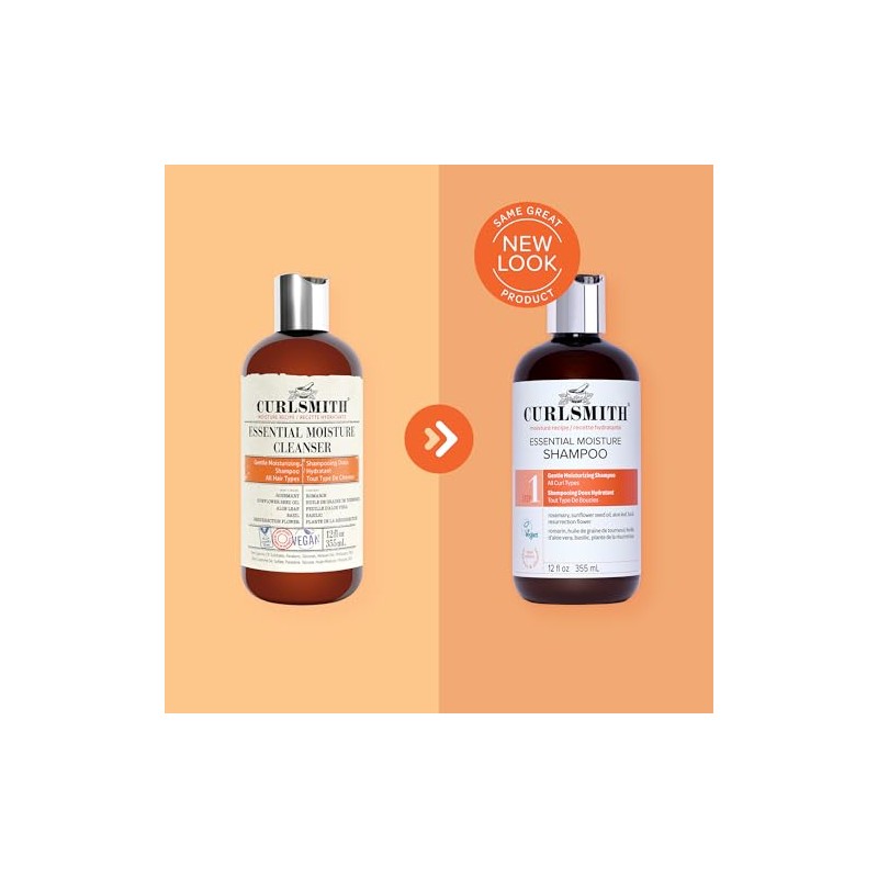 CURLSMITH - Essential Moisture Cleanser, Gentle Nourishing Shampoo for Wavy,