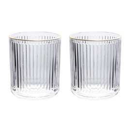 Gaolinci 2 Pcs Glass Tumbler Cup,Toothbrush Holder, Bathroom Cups, 10 oz