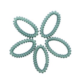 Shiny Coil Pony Holders Spiral Hair Ties - 5 Pack (Hunter)