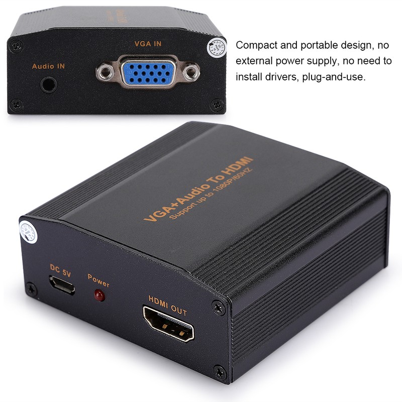 VGaAudio to HDMI 1080P Portable Audio Converter Convertor Adaptor Equipment