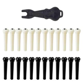 LIANHATA Bridge Pins for Acoustic Guitar End Pins 25 Pieces Replacement for Guitar String Pins Pin Removal Set with Bridge Pin Puller Replacement Accessories Easy Replacement