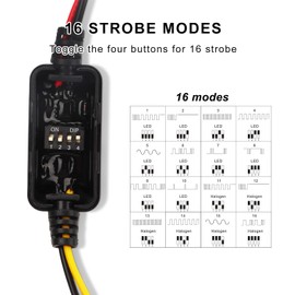 4pcs LED Flash Strobe Controller, 80W Universal DC9‑26V 16 Strobe Modes Brake Light Flasher Brake Light Strobe Module, Car Flasher Module for Motorcycles Cars Trucks for Brake Light Tail Stop Light