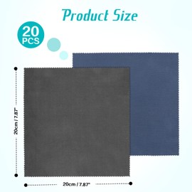 Romon Glasses Cleaning Cloths, Pack of 20 Microfibre Cleaning Cloths Glasses Cleaning Cloth for Glasses 20 x 20 cm Reusable Microfibre Cloths Glasses Cleaning Cloth for Glasses Camera Lens Screens