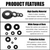 220 Pcs Flat Rubber Washers Assortment Kit,Black Rubber Flat Washer
