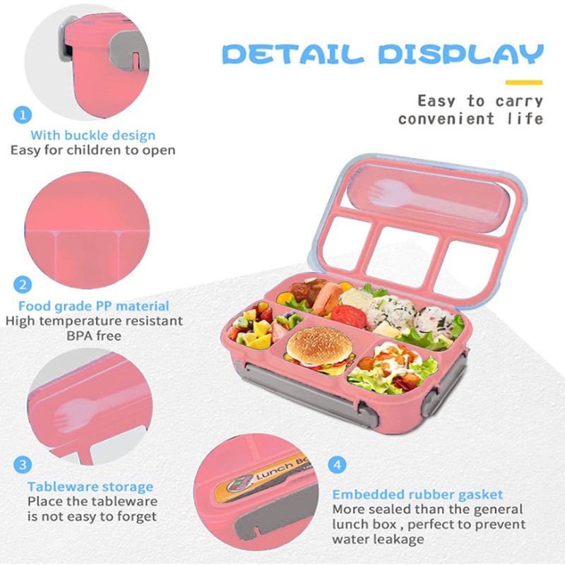Individual Sealed Lunch Box Children Lunch Box 4 Compartment Lunch