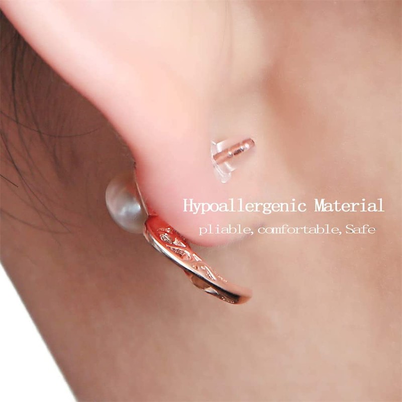 NEoogod Rubber Earring Backs Replacements - Back Earrings for Women