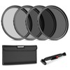 NEEWER 52mm ND Filter Set ND2 ND4 ND8 ND16, Objektivreinigungsstift,