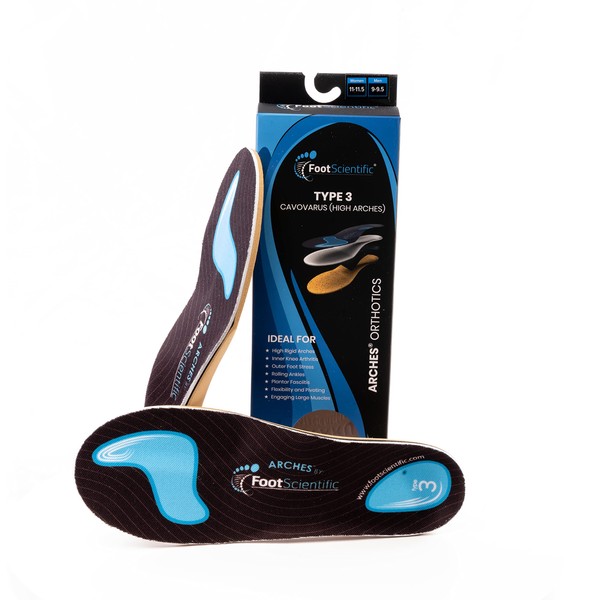 Arches Orthotics Best Supination Shoe Insoles, 4-layer Correction, Comfort and Performance Guaranteed (Men 5-5.5 / Women 7-7.5)