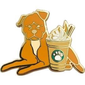 Dog Puppy Coffee Cafe Cute Enamel Pins Set For Jackets Backpack Shirt Lapel Button Badges Pins Aesthetic Brooch For Women Fashion Jewelry (Pitbull)