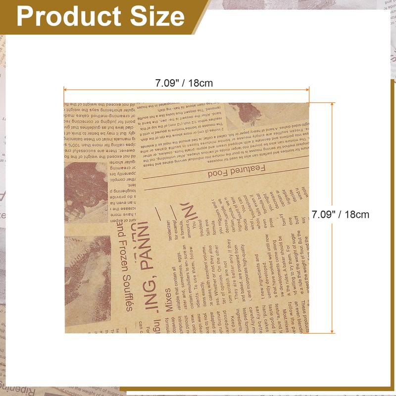 sourcing map 200pcs Wax Paper Sheets Square Sheets 7.09" x
