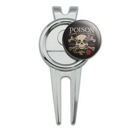 GRAPHICS & MORE Poison Skull and Crossbones with Snake Foxglove Golf Divot Repair Tool and Ball Marker