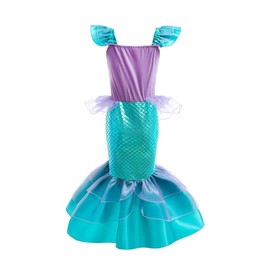 Lito Angels Mermaid Princess Ariel Fancy Dress Up Costume for Kids Girls Birthday Party Outfits Age 2-3 Years Green 285