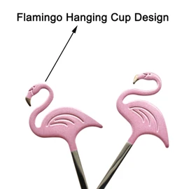 Maydahui 2PCS Flamingo Spoons 5.1 inch（13cm） Animal Spoon18/8（304）Stainless Steel Dessert Coffee Stirring Spoon Teaspoon Tableware Kitchen Tools
