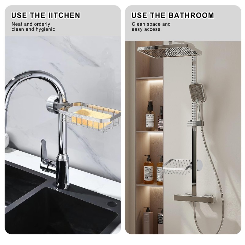 Shower Caddy No Drill，Shower Soap Holder， 304 Stainless Steel Bathroom