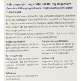 Avitale Magnesium 400 direct orange - direct granules for ingestion without water, 105 g