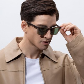 CARFIA Small Square Polarized Sunglasses for Men UV400 Protection Lightweight Retro Shades Driving Glasses