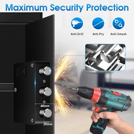 Fdsutvit 2.2 Cu Ft Home Safe Box, Digital Electronic Keypad, Alarm System, Steel Security Lock Box with Removable Shelf, Emergency USB-C Cable, Document Safe for Valuables Money Cash Jewelry Gun