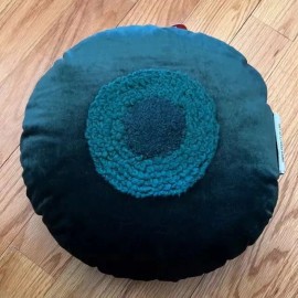 Opalhouse Lot of 4, Dark Green Round Tufted Center Velvet Throw Pillows Opalhouse NWT