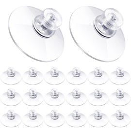 20 Pcs Suction Cup Plastic Suction Pads 40 mm Clear PVC Sucker Pads Strong Adhesive Suction Holder with Screw Nut for Car Shade Cloth Glass Bathroom Wall Door Glass Window