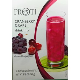 Proti King Powdered High-Protein Drink Mix - 7 Servings - 15 g Protein per Serving - Only 70 Calories - Keto Freindly - 1g NET Carbs (Cranberry Grape, One box - 7 Servings)