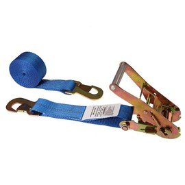 US Cargo Control 2 Inch x 12 Foot Blue Car Tie Down Strap with Flat Snap Hooks