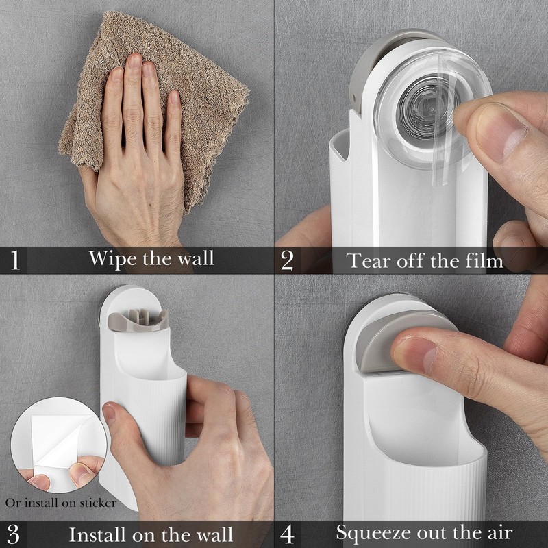 Linkidea 2 Pack Shower Razor Holder, Plastic Wall Mount Compatible