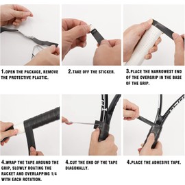 L LK SPORTS Tennis Racket Grip Tape, 3 Pack Precut Anti Slip Tennis Grip Tape, Absorbent Dry Feel Tennis Grips Overgrip for Tennis, Pickleball Purple