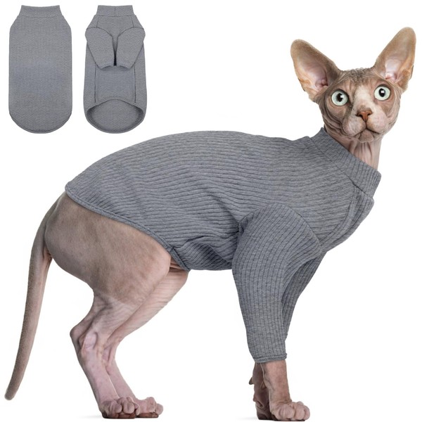 DENTRUN Sphynx Hairless Cats Shirt, Pullover Kitten T-Shirts with Sleeves,