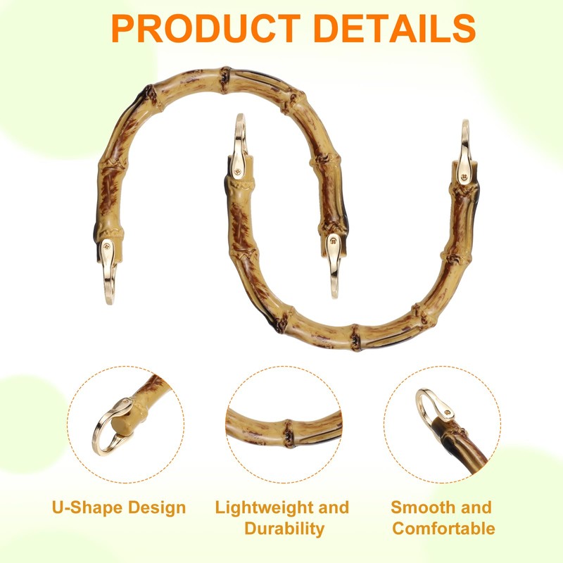 sourcing map 2 Pcs ABS Purse Handles 5" U-Shape Handbag