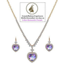 Giffor Luxury Jewelry Set Necklaces For Womens Crystal Necklace Earrings Mothers Day Gifts