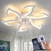 Dalouguan Modern Ceiling Fan with Lights Remote Control, 32" White